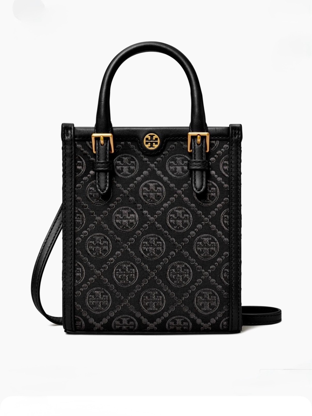 Brand new Authentic Tory Burch Black Mini Tote with Gold Logo
